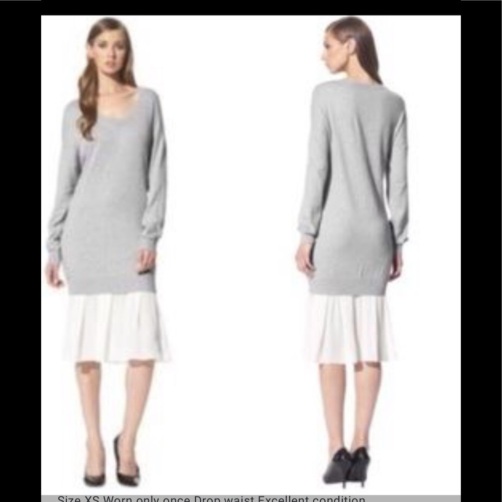 3.1 Phillip Lim x Target Grey Sweater Dress Flowy Skirt Cotton Chiffon Tunic Top